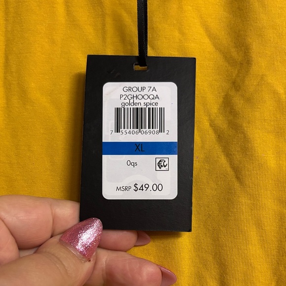 DKNY Vibrant Yellow Short Sleeve XL - Picture 3 of 4